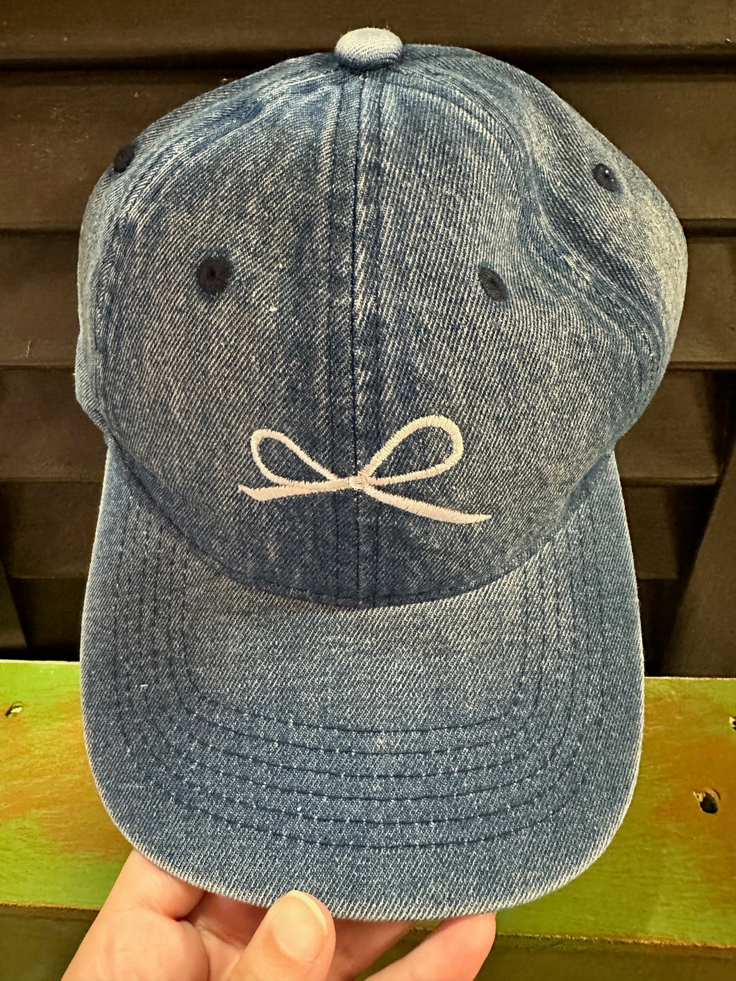 Denim Bow Baseball Hat