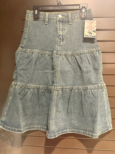 Little Girls Tiered Denim/Jean Skirt