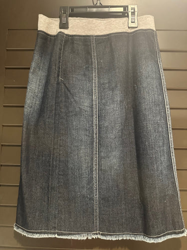 Little Girls Gray Soft Waistband Denim Skirt