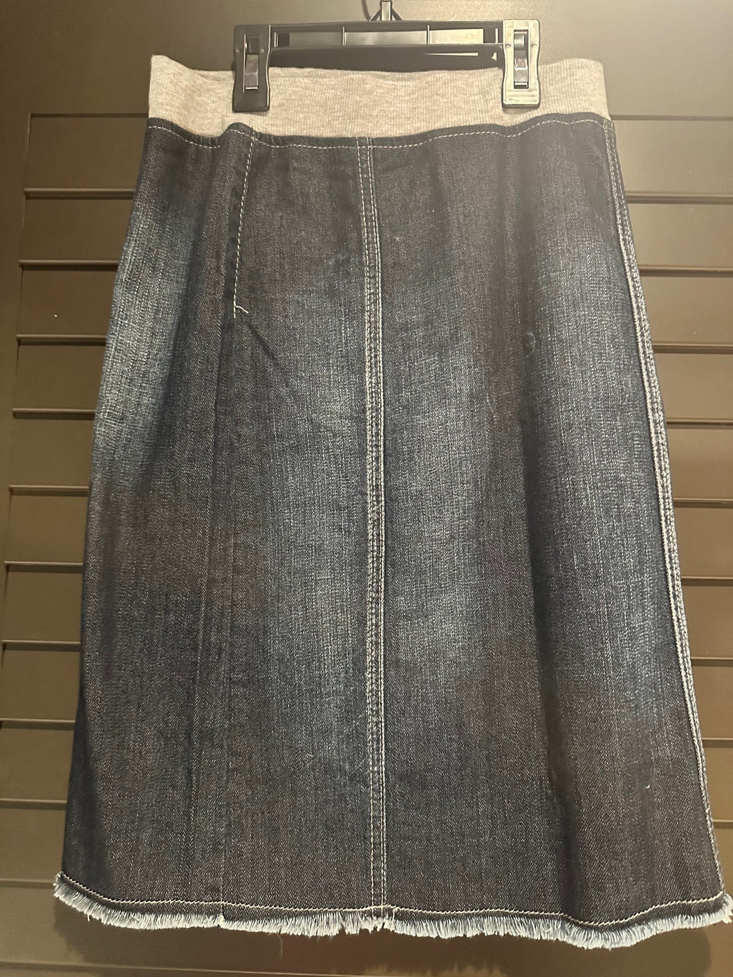Little Girls Gray Soft Waistband Denim Skirt