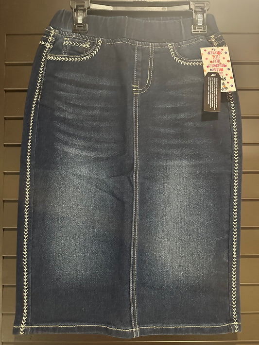 Little Girls Stitching Denim Skirt