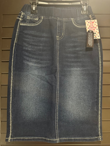 Little Girls Stitching Denim Skirt