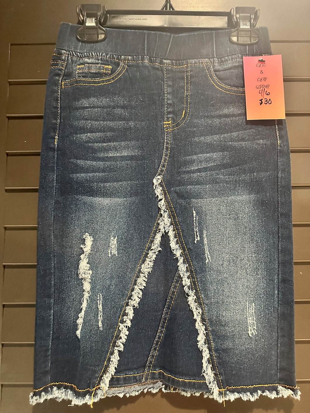 Little Girls Frayed Denim Skirt