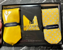 Load image into Gallery viewer, Men's Yellow Tie &amp; Hanky Set (2 Options)