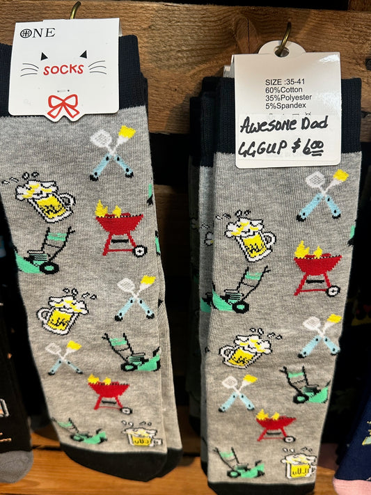 "Awesome Dad" Fun Socks