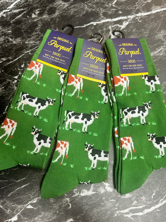 Cows In The Pasture Fun Socks