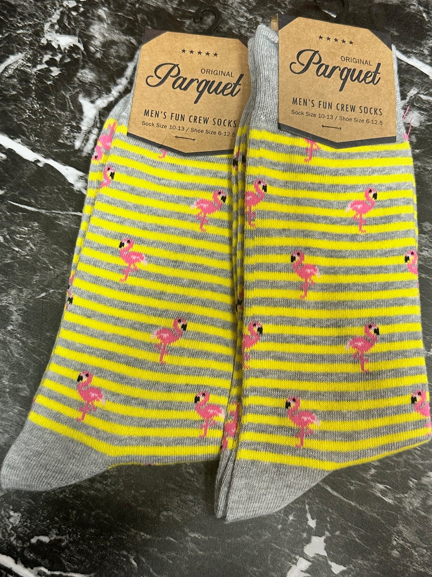 Striped Flamingo Fun Socks