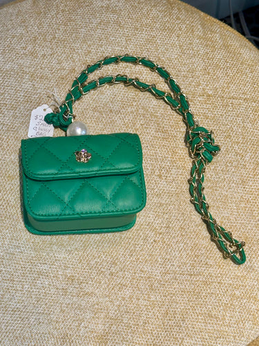 Small Quilted Green Purse