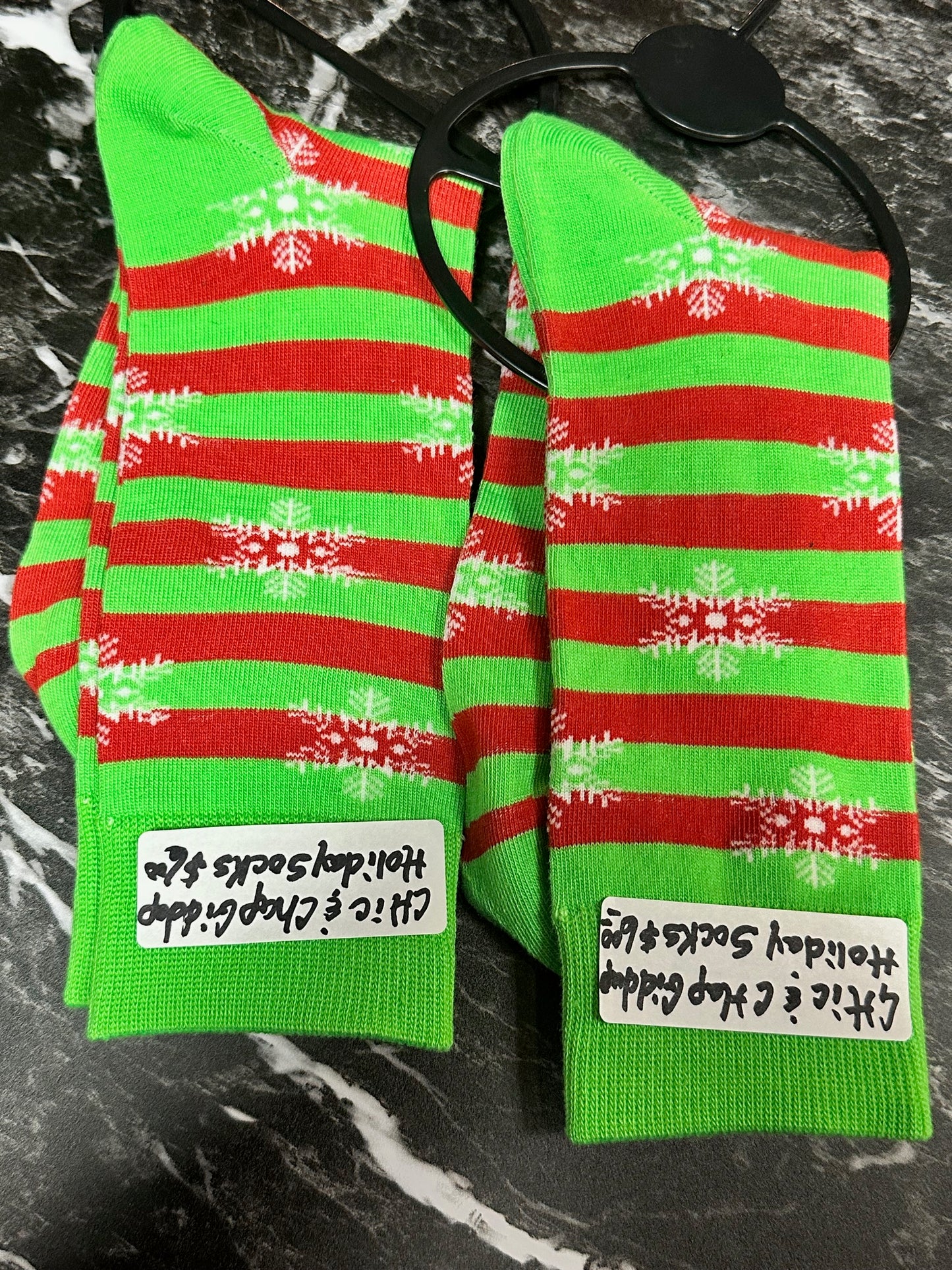 Striped Snowflake Fun Socks