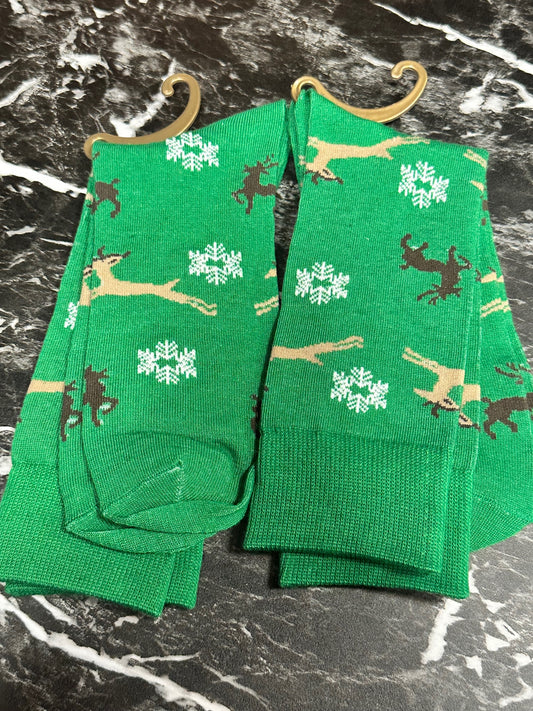 Deer & Snowflake Fun Socks