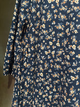Load image into Gallery viewer, Floral Print Navy Blue Ruffley Dress