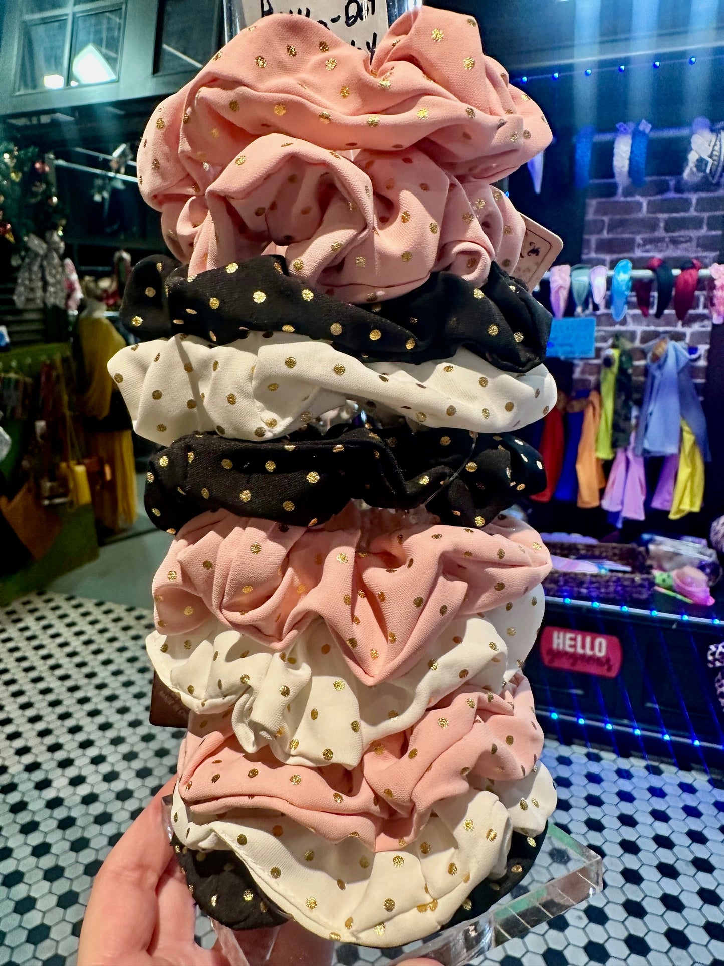 Polka Dot Hair Scrunchies (3 Options)