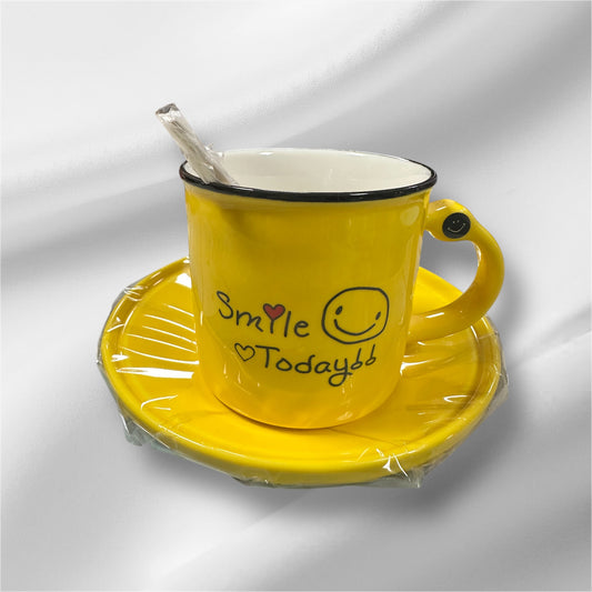 YELLOW SMILE MUG 3 PIECE SET