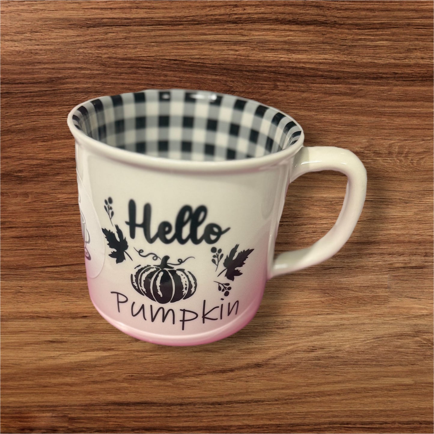 HELLO PUMPKIN GINGHAM MUG