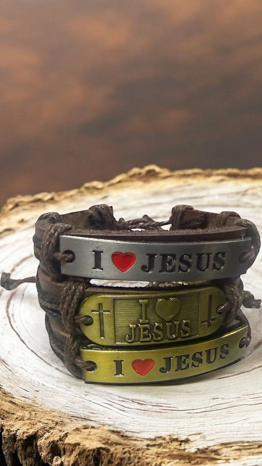 JESUS LEATHER BRACELETS