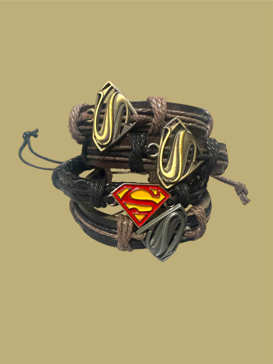 SUPERMAN LEATHER BRACELET