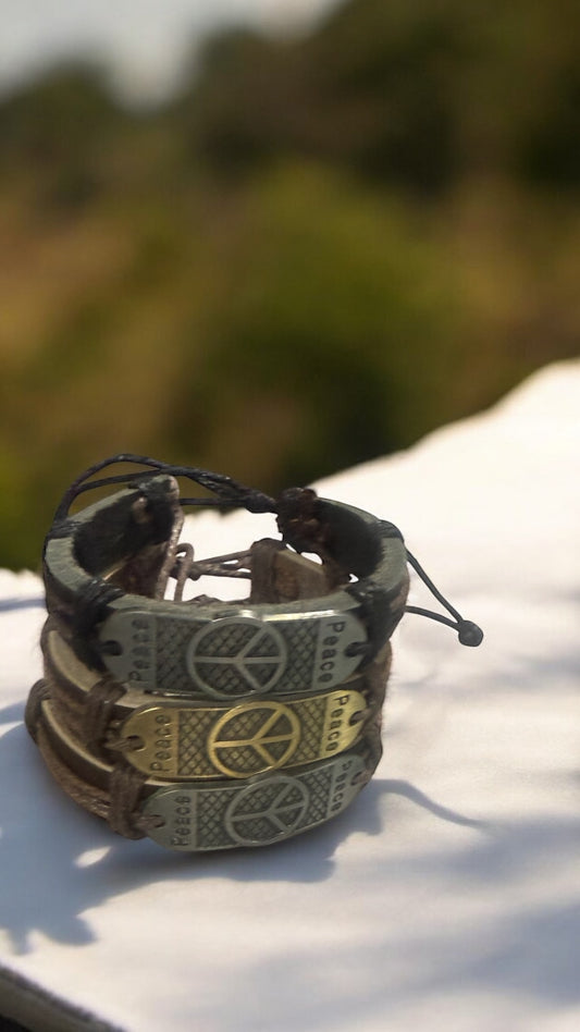 PEACE LEATHER BRACELETS