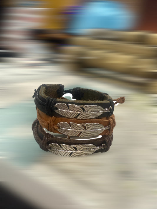 FEATHER LEATHER BRACELET