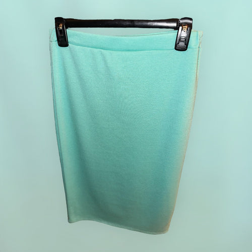 MINT GREEN POLY-COTTON PENCIL SKIRT