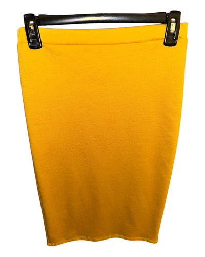 Mustard Yellow Poly-Cotton Pencil Skirt