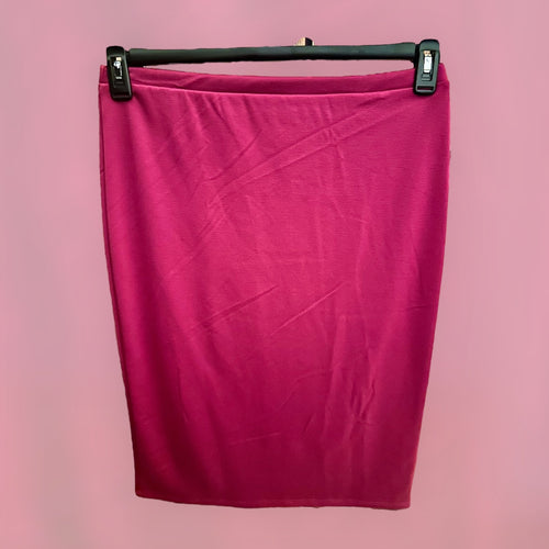 Magenta Pink Poly-Cotton Pencil Skirt