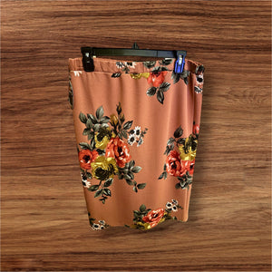Mauve Pink Floral Pencil Skirt
