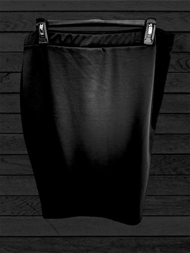 Black Poly-Cotton Pencil Skirt