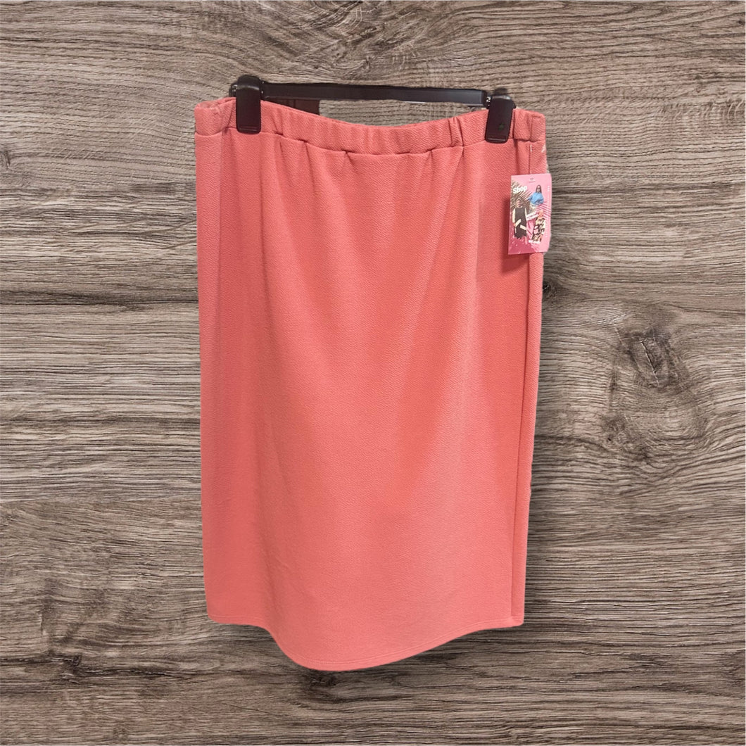 Salmon Pink Pencil Skirt