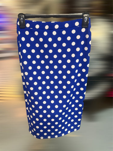 Royal Blue Polka Dot Pencil Skirt