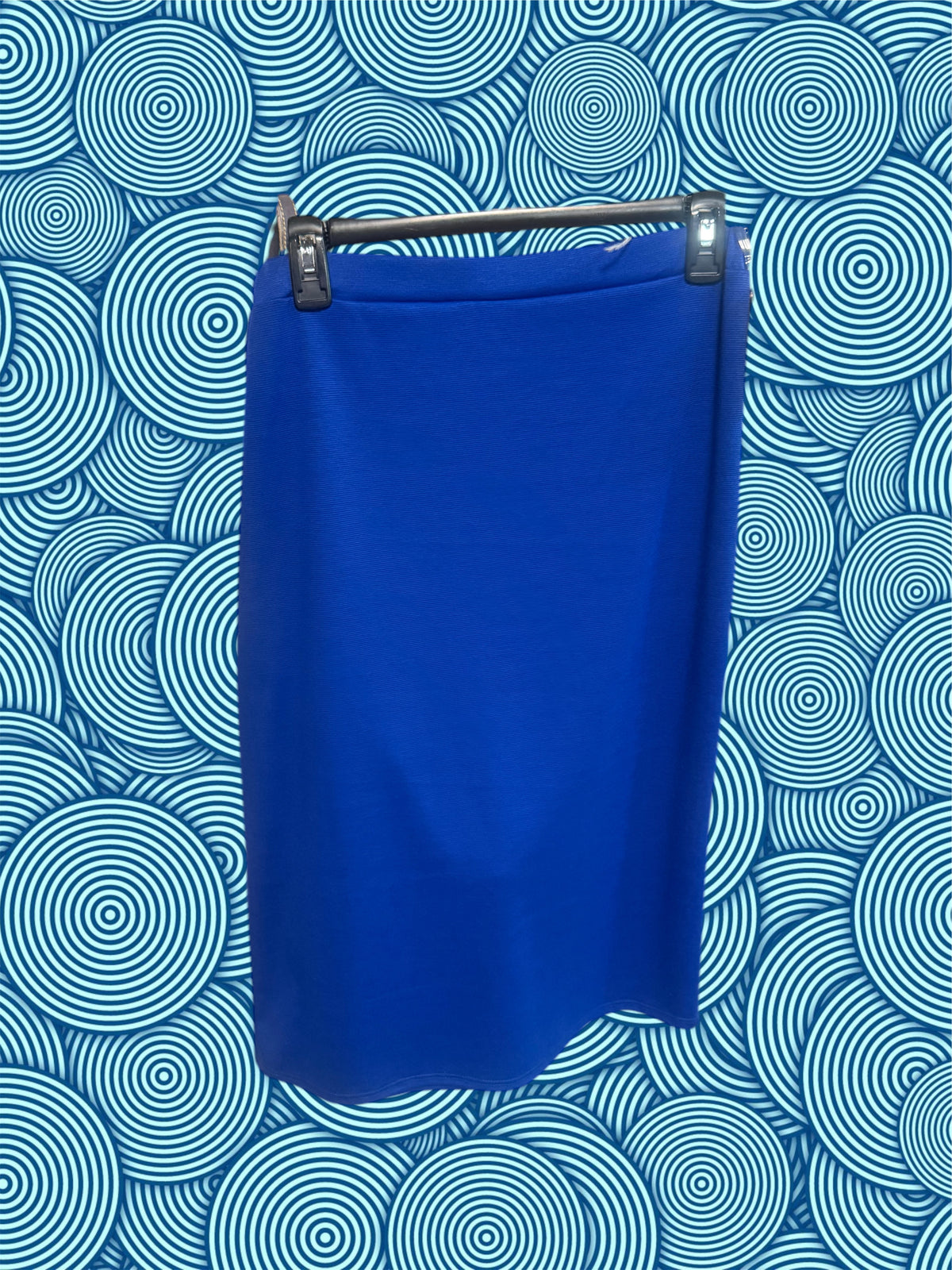 Royal Blue Poly-Cotton Pencil Skirt