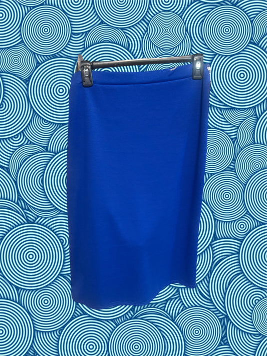Royal Blue Poly-Cotton Pencil Skirt