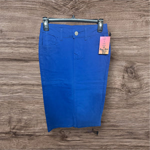 Royal Blue Pencil Denim Skirt