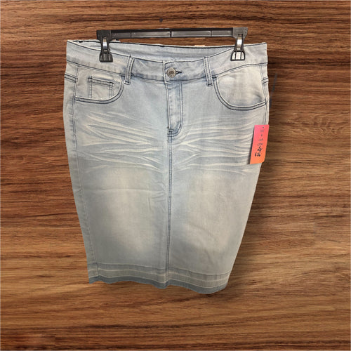 Light Wash Midi Denim Skirt
