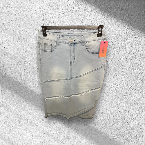 Light Wash Funky Cut Denim Skirt