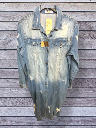 All Denim Distressed Dress