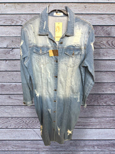 All Denim Distressed Dress