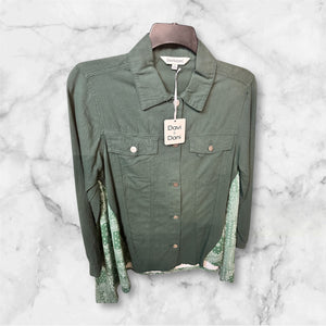 Green Denim Jacket W/ Paisley Back