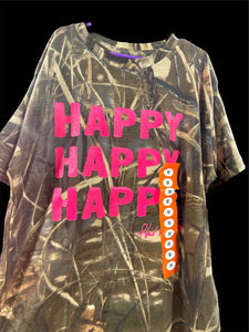 Pink "Happy" Camo Youth T-Shirts