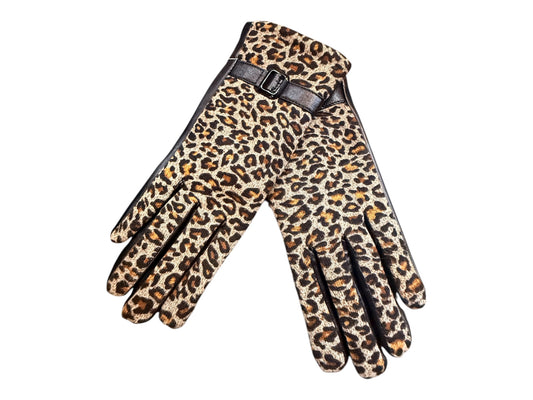 Leopard Print Gloves W/ Adjustable Buckle