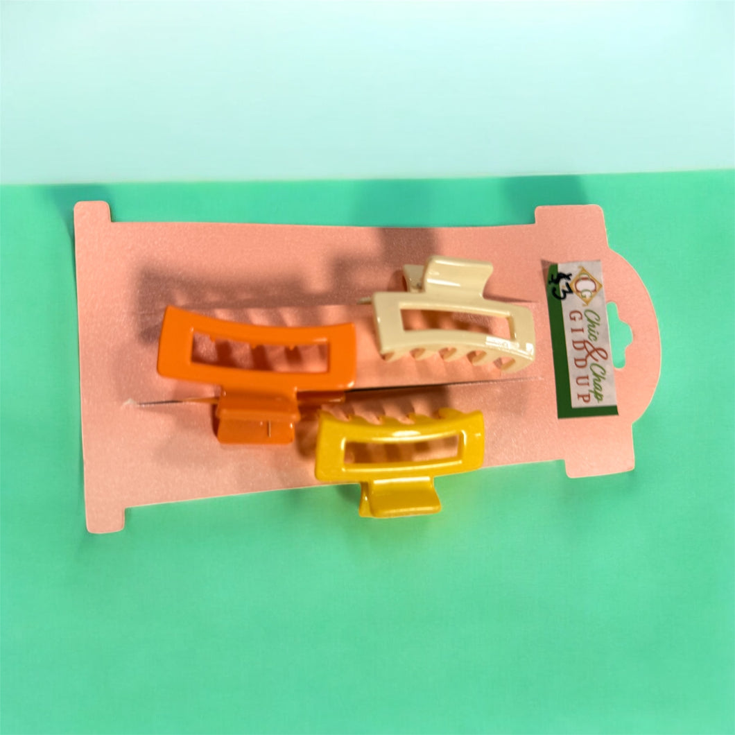 Set of 3 Mini Little Girls Claw Clips