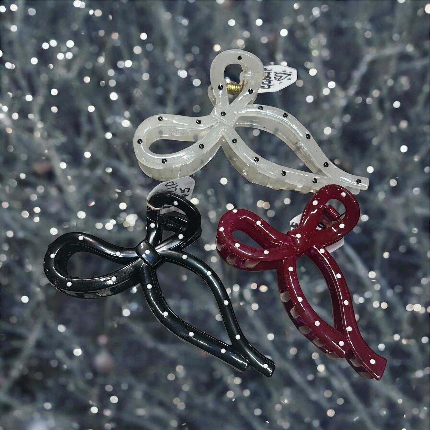Bow Polka Dot Claw Clips (3 Options)