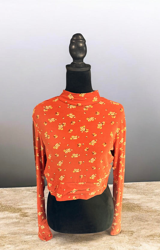 Rust Floral Turtleneck
