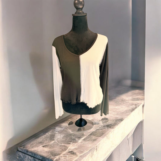 Black & White Colorblock Top