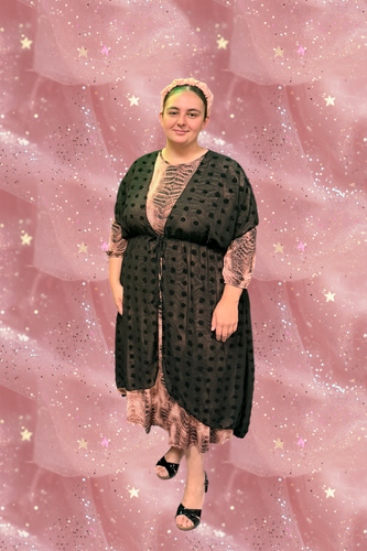 Pink Snakeskin Midi Tie Dress