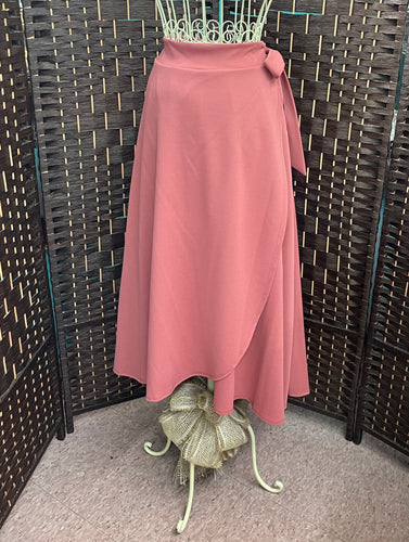 Deep salmon Front Wrap Skirt