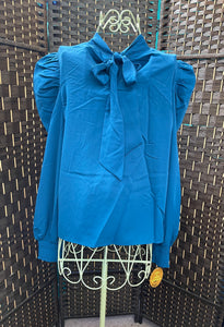 TEAL Puff Sleeve Blouse
