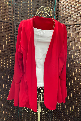 Red Bell Sleeve Jacket