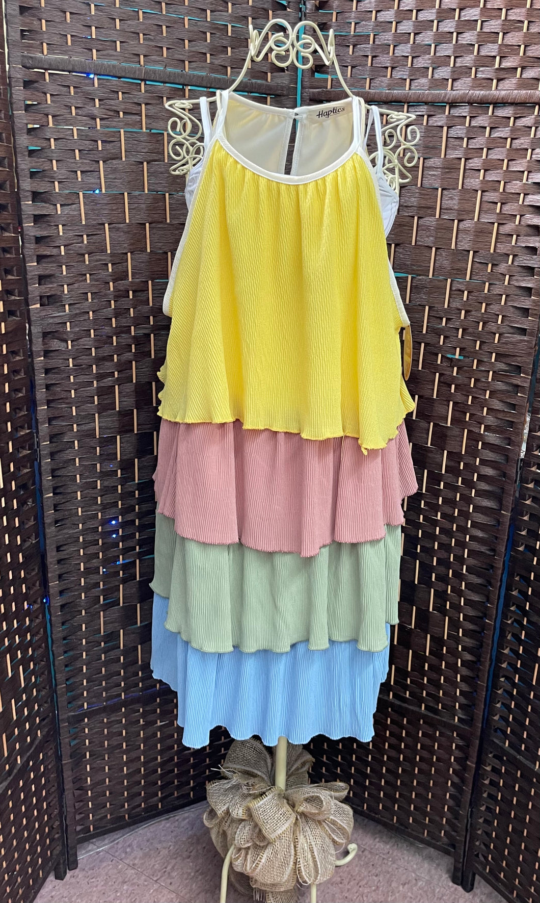 Yellow,Mauve, Sage, Blue Ribbed Jumper Dress