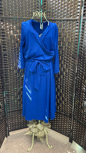 Royal Blue Criss Cross Front Dress