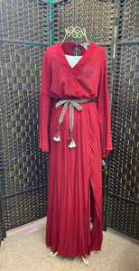 Burgundy Bell Sleeve Dress
